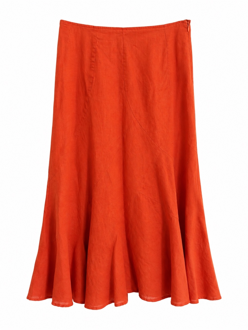 Carole Little Women’s Orange Flared Linen Skirt